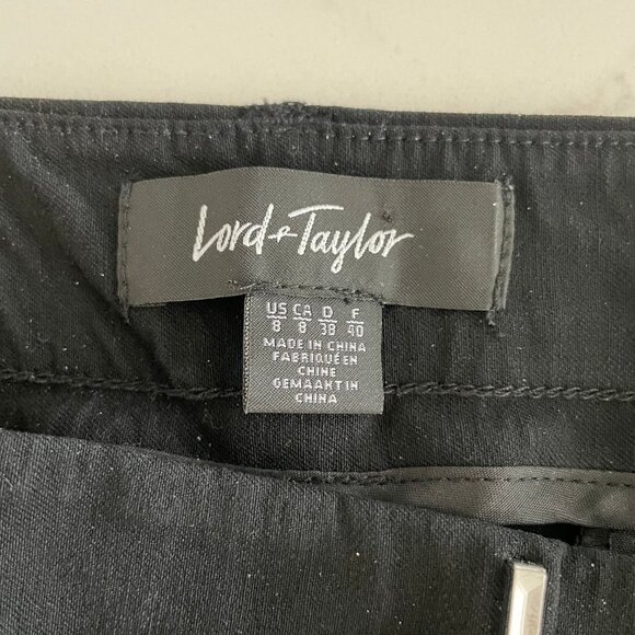 Lord & Taylor Kelly Ankle Mid Rise Pants Black Sz 8 - Picture 8 of 10
